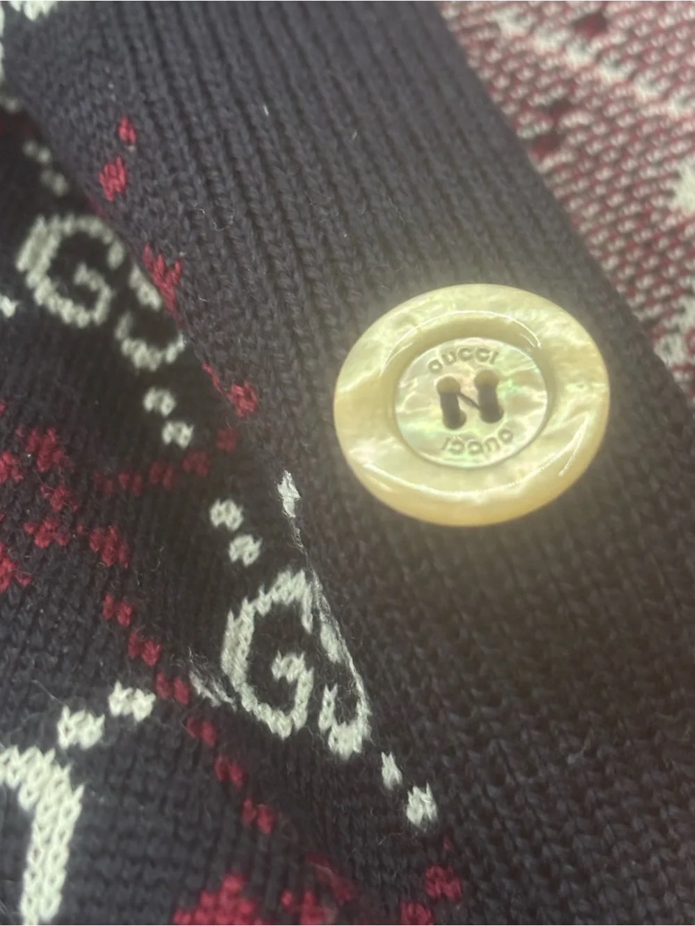 Gucci Men's Diamond Argyle (Navy) GG Cardigan